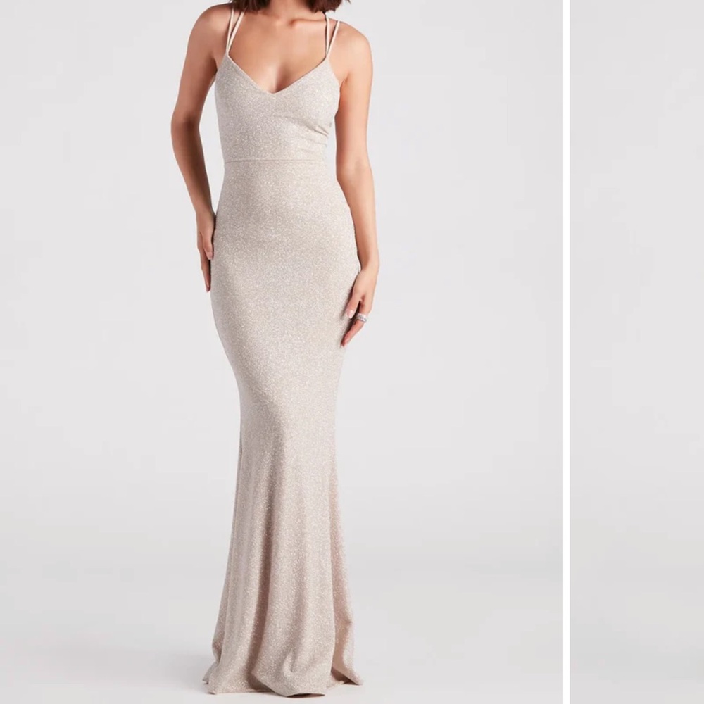 Rachel Formal Glitter Lace-Up Dress
